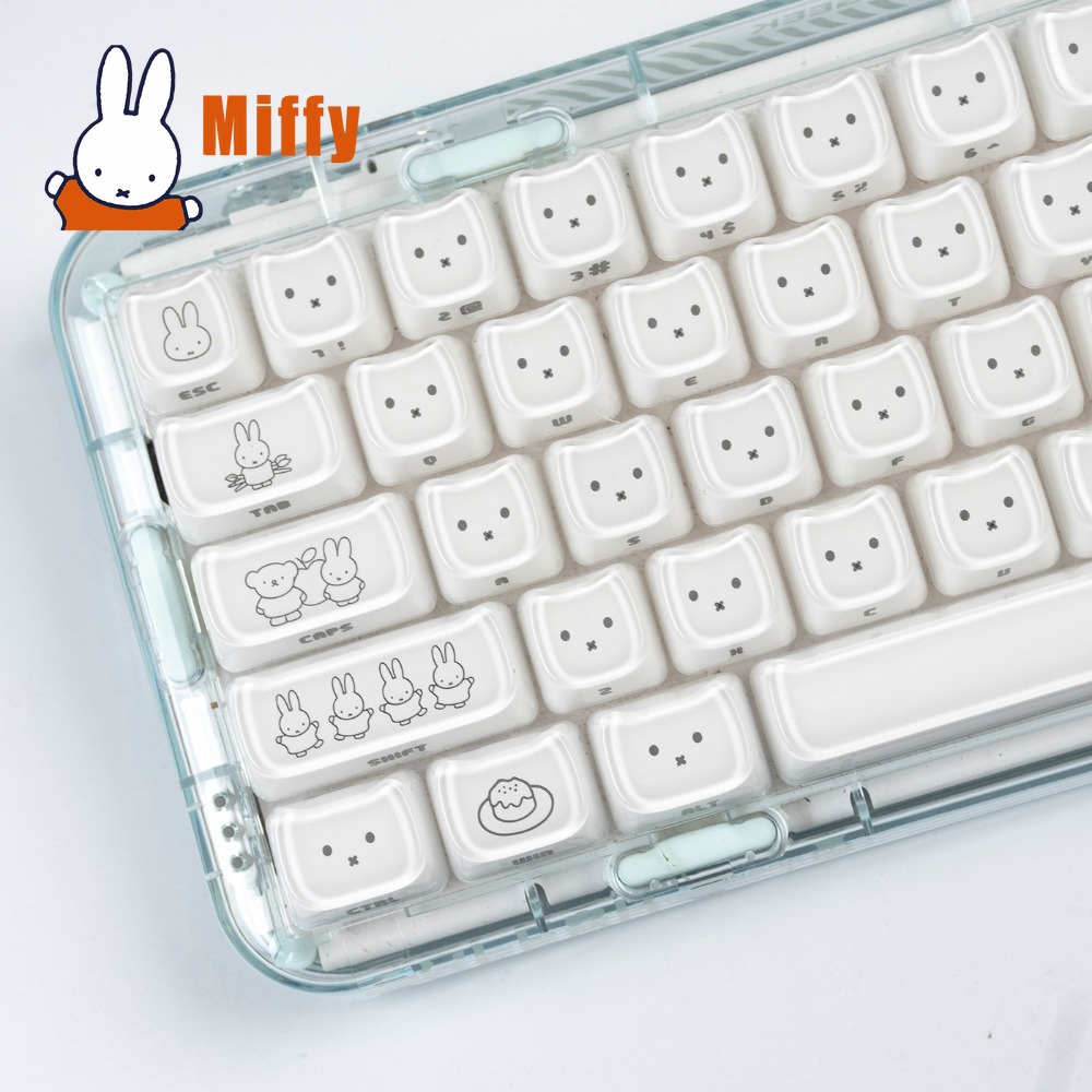 Keyboard Tenkeyless - Kawaii Miffy Tastenkappen Niedliche Hasen-Tastenkappen für