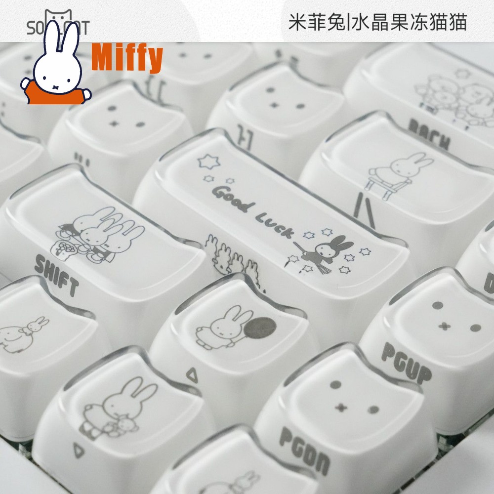 Keyboard Tenkeyless - Kawaii Miffy Tastenkappen Niedliche Hasen-Mechanische Tastaturkappen