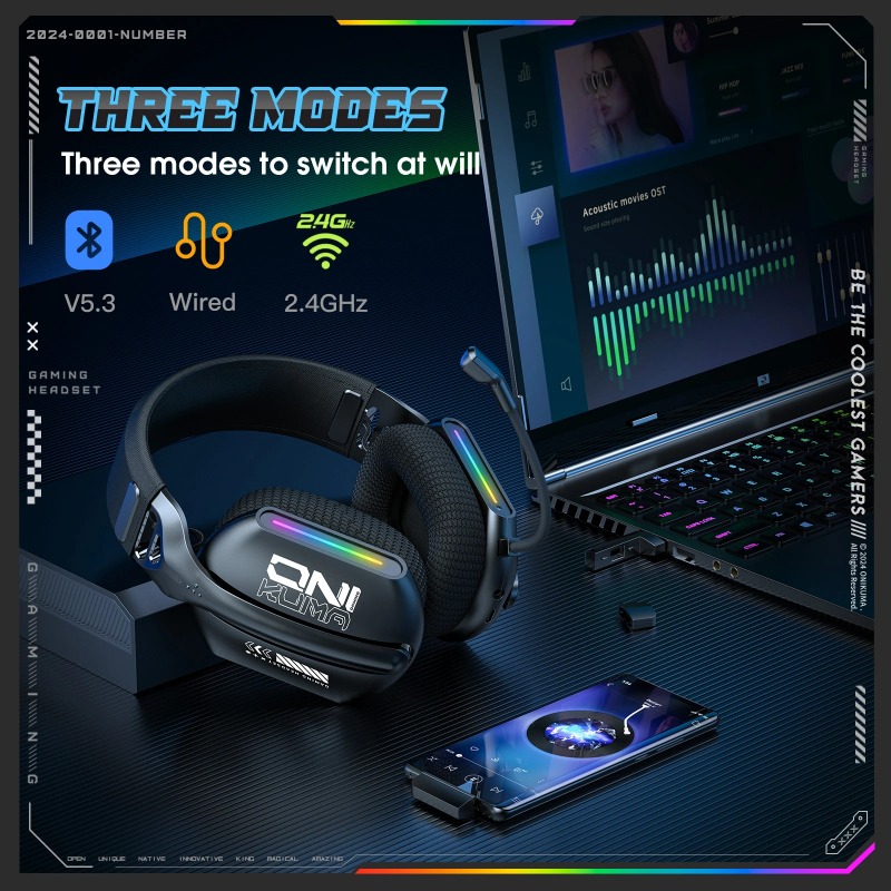 ONIKUMA GT808 Kabelloses Gamin – Esports Gaming Headphones Bewertung und Preis